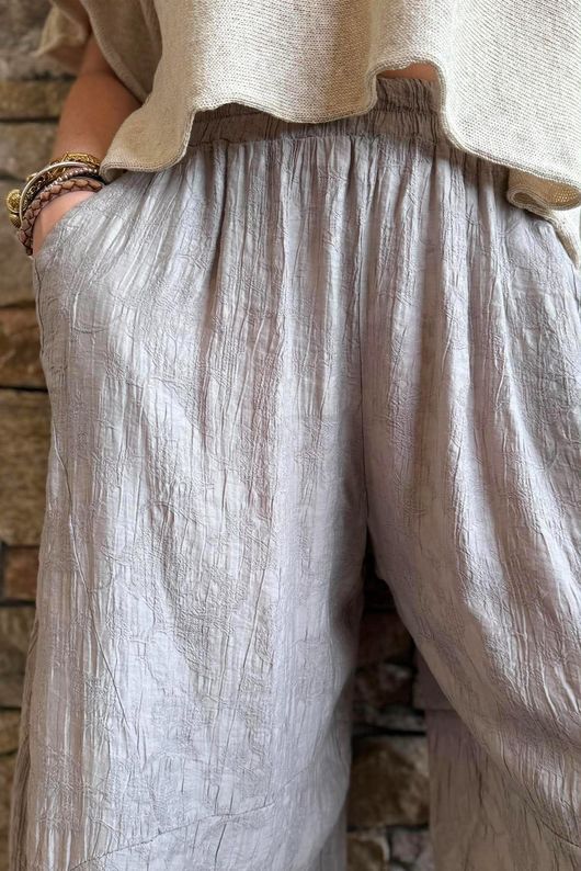 Lalli Damask Classic Tapered Barrel Leg Pant Mocha